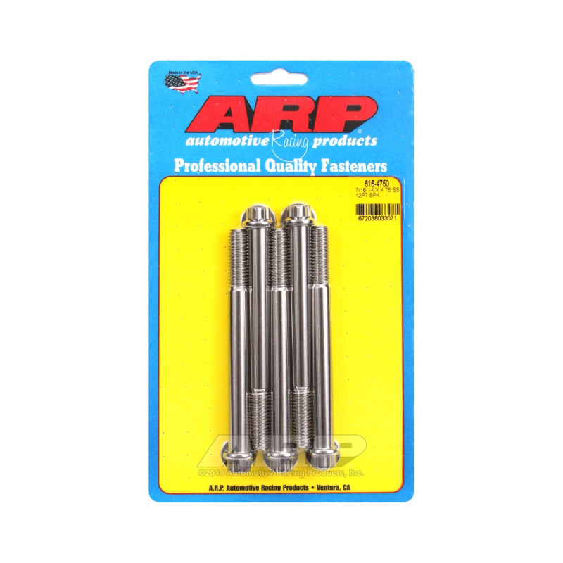 Set de șuruburi și piulițe universale ARP 7/16-14 – Oțel inoxidabil, 12 puncte x 5 - ARP-616-4750 - 616-4750 - 3666618191607
